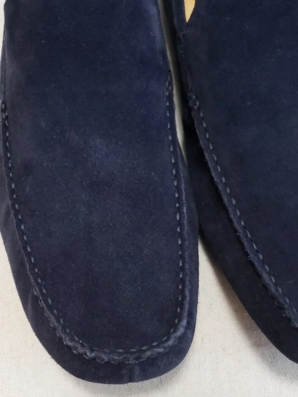 Florsheim Men’s Size 10.5 Navy Blue Loafer Suede Leather Slip-On Shoes Moc Toe